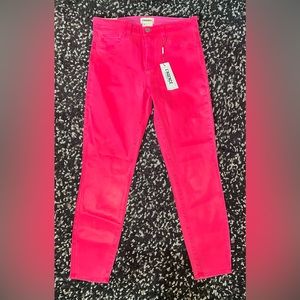 L’Agence NWT Margot Ultra Pink Coated Jeans Suze 28 “Barbiecore”